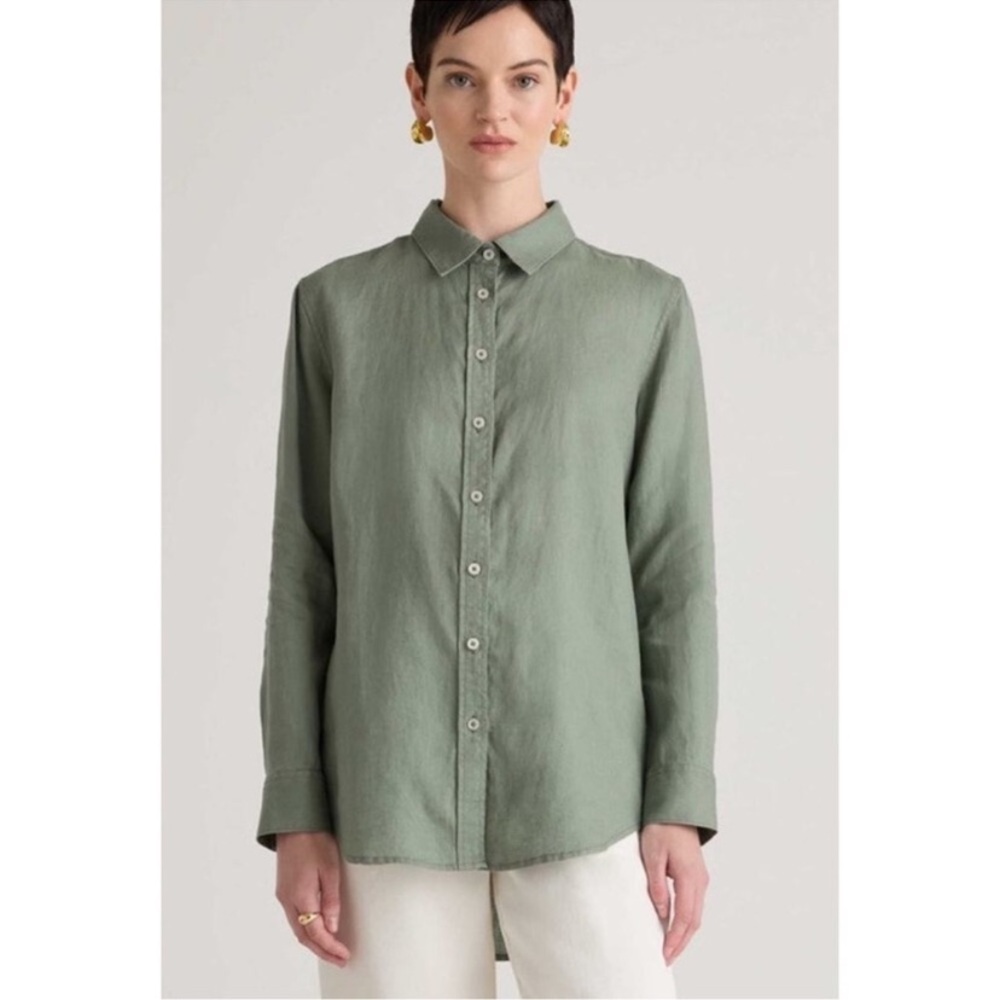 Quince European linen long-sleeve button down